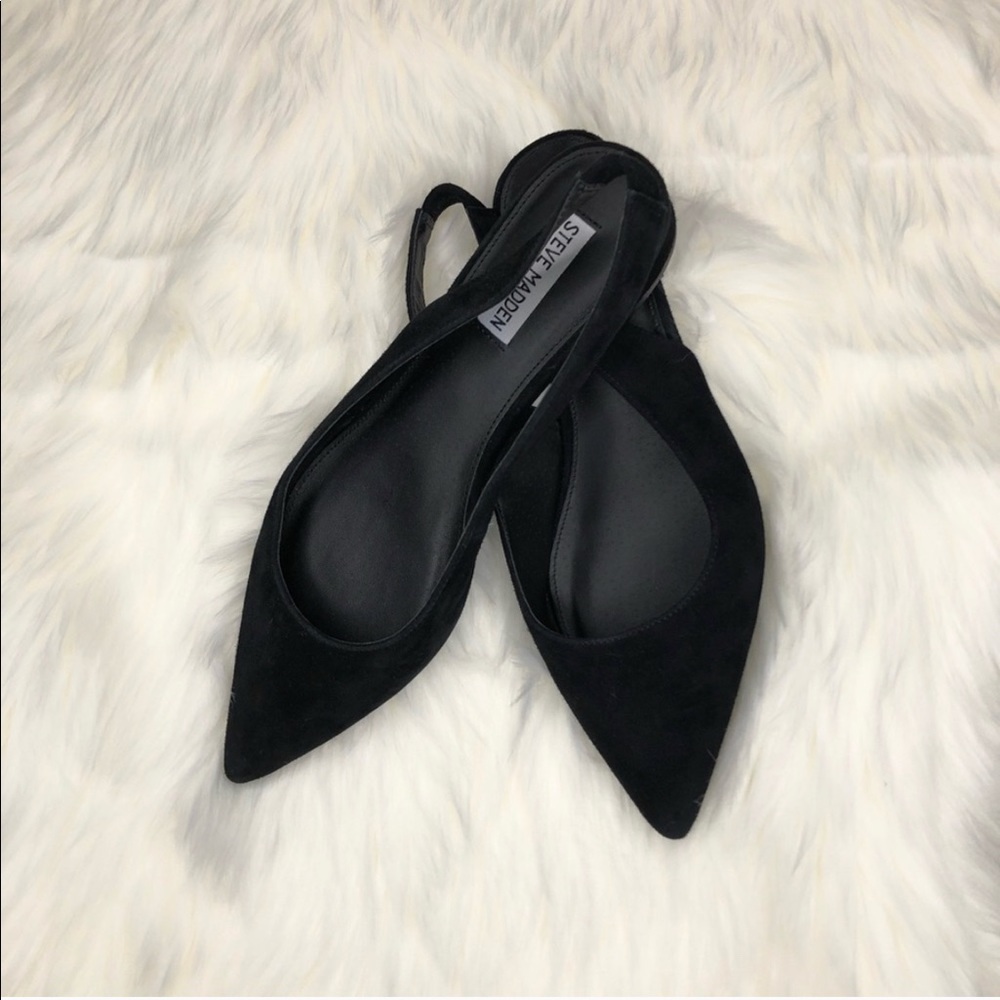 COPY - Steve Madden, suede/sling/pointy 7.5/8 Envi flat